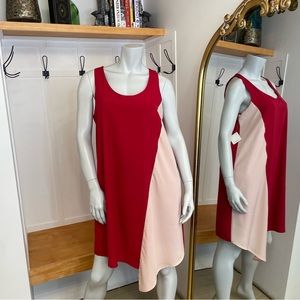 Halogen Red and Pink Two Tone Dress